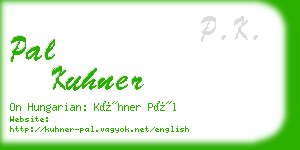 pal kuhner business card